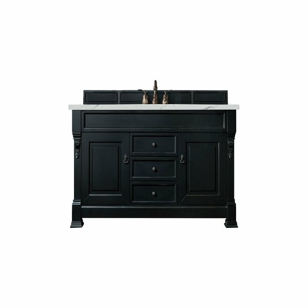 James Martin Vanities Brookfield 60in Single Vanity, Antique Black w/ 3 CM Ethereal Noctis Quartz Top 147-114-5331-3ENC